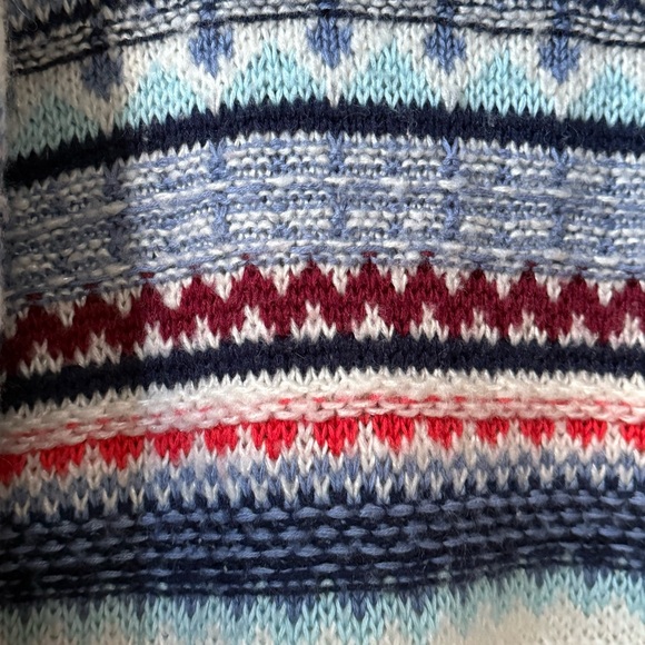 Saint John's Bay Fair Isle Roll Neck Cream Blue Pink Knit Sweater Size XL - Picture 6 of 11